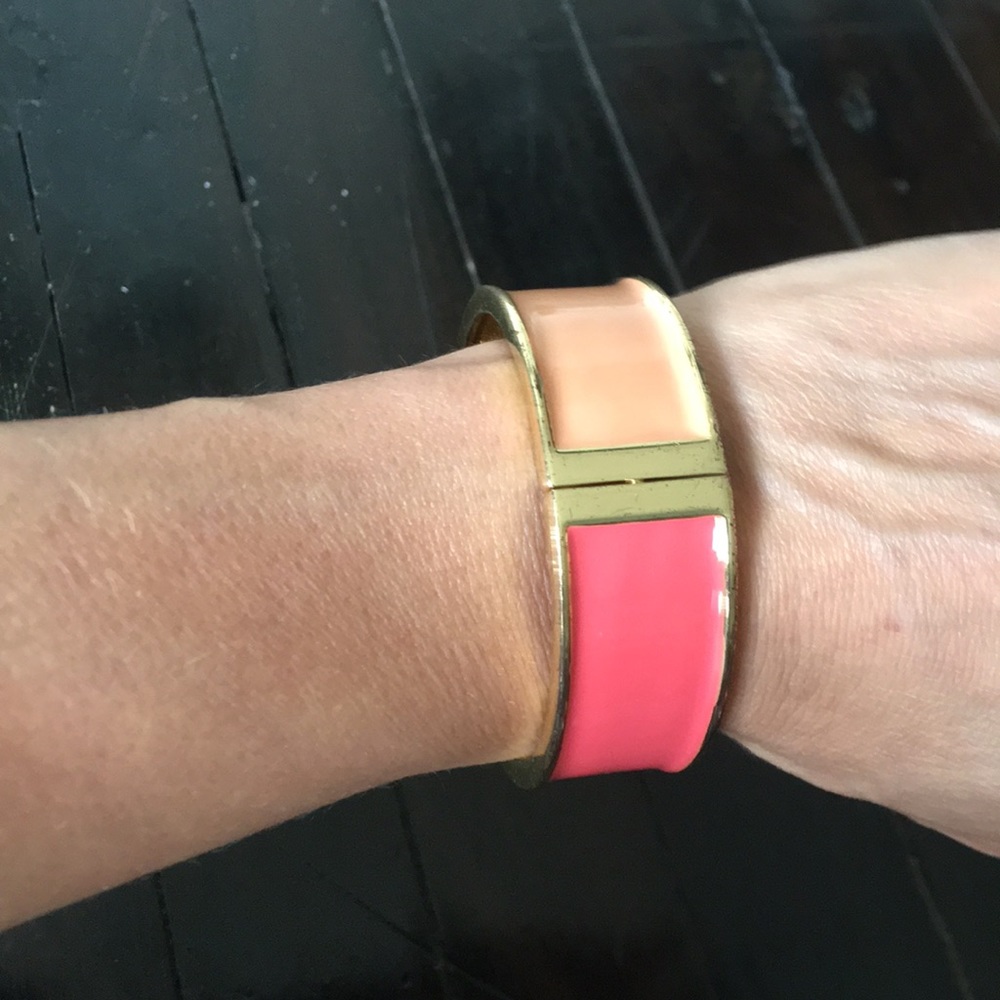 Coral and Gold Cuff Bracelet - Picture 1 of 4